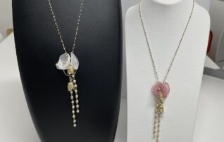 6月7日（水） シフォンフラワーネックレス＆ピアス（イヤリング）